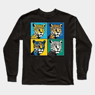 Jungle Majesty: Pop Art Jaguar Extravaganza Long Sleeve T-Shirt